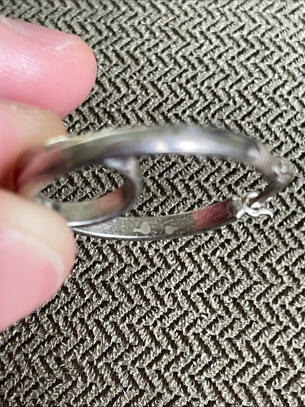 Sterling Silver Loop Hoop Earrings - Picture 7 of 8